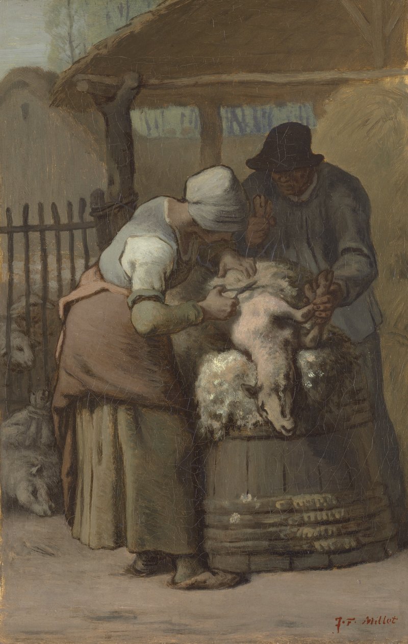 De schaapscheerders, 1857-61 door Jean Francois Millet