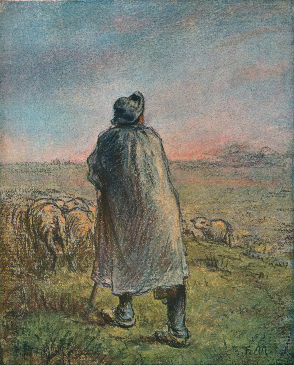De herder, 19e eeuw door Jean Francois Millet