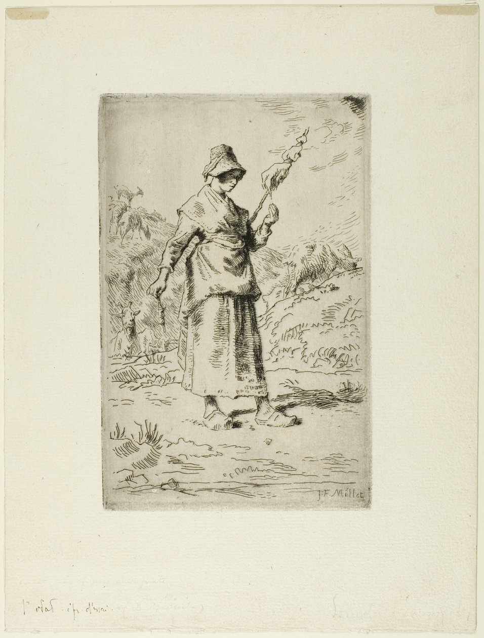 De spinster door Jean Francois Millet