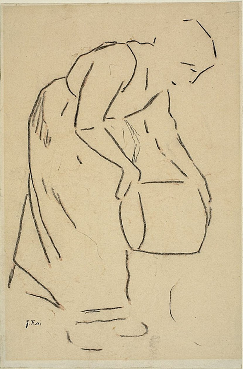 Vrouw Leegt een Emmer door Jean Francois Millet
