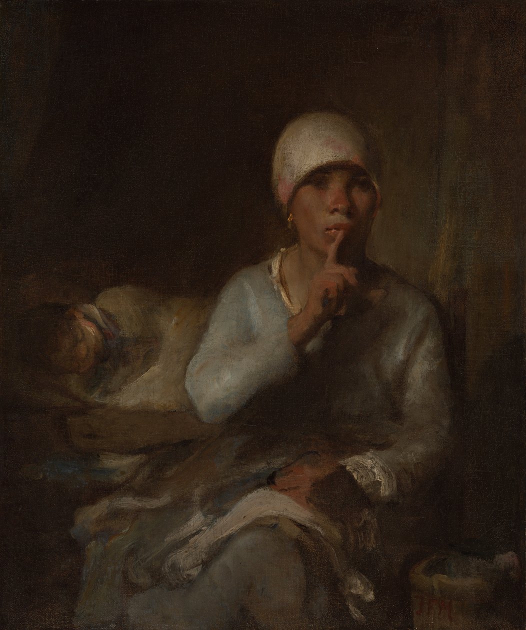 Vrouw en kind (Stilte) door Jean Francois Millet