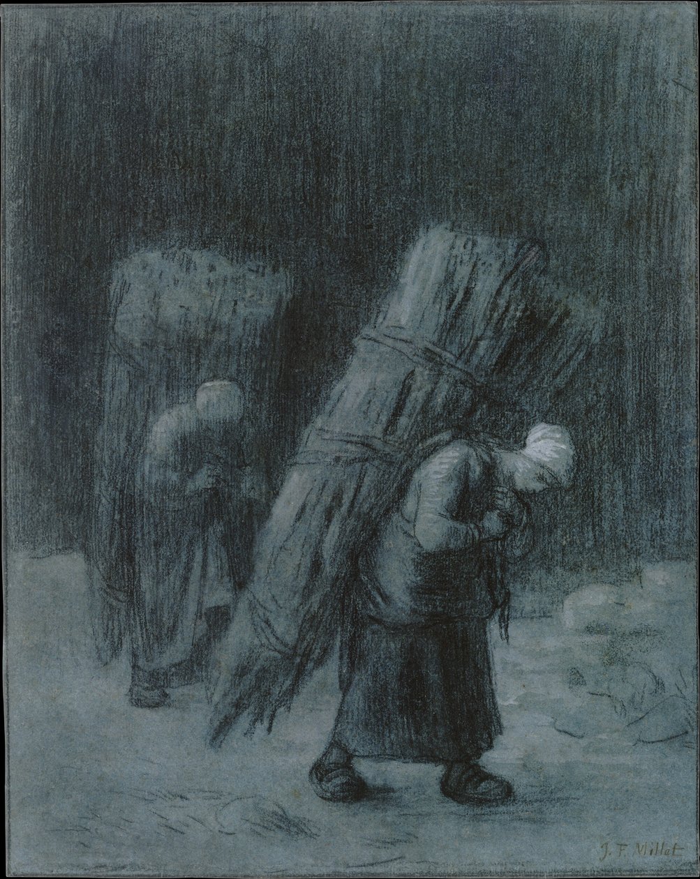 Vrouwen die takken dragen door Jean Francois Millet