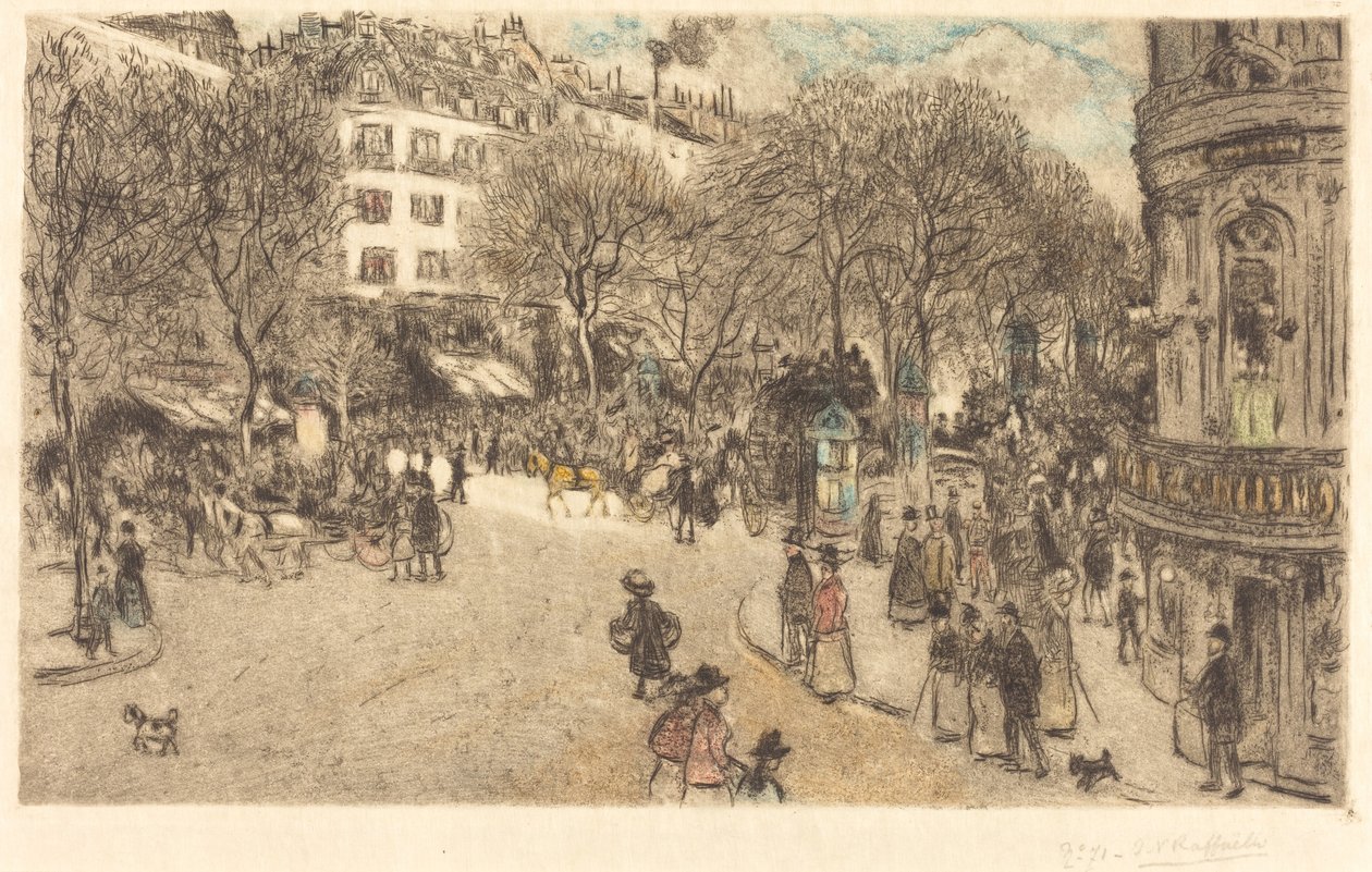 De Boulevard des Italiens door Jean Francois Raffaelli