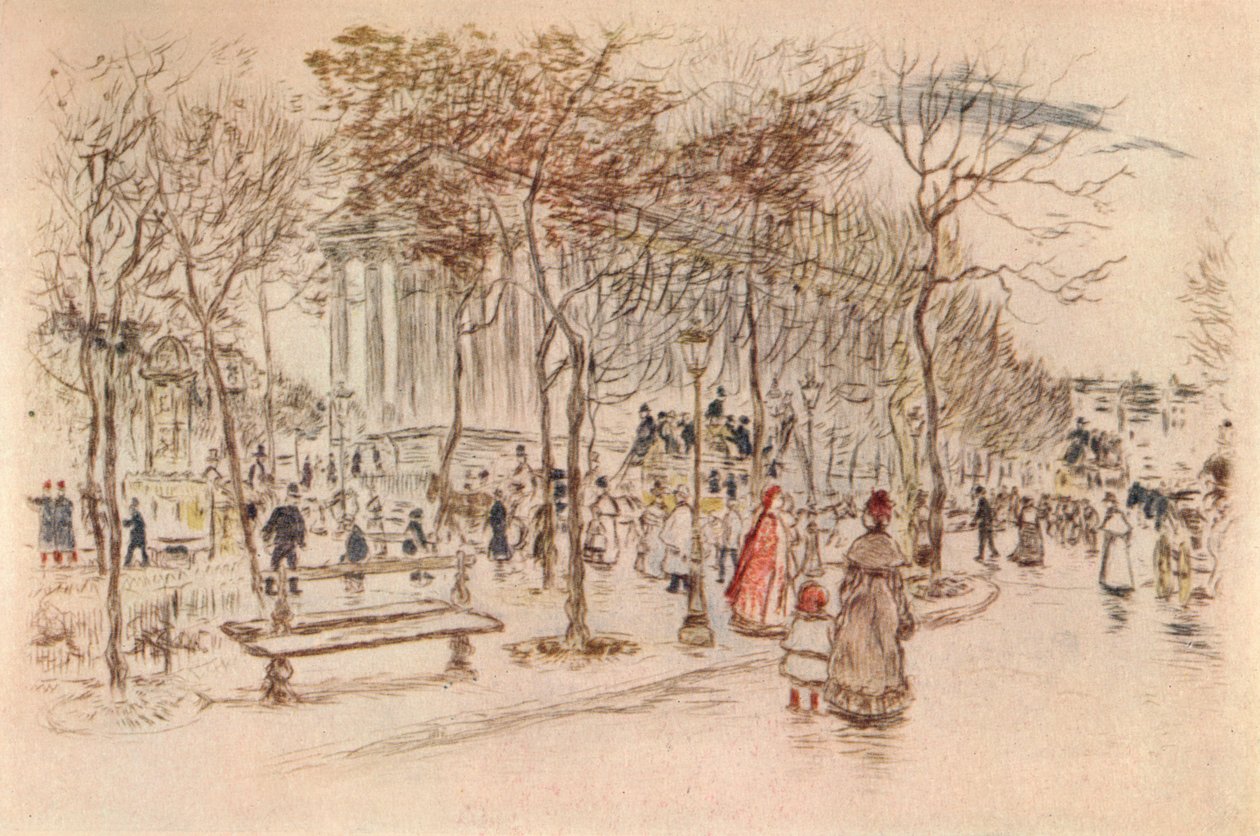 Place de la Madeleine, 1915 door Jean Francois Raffaelli
