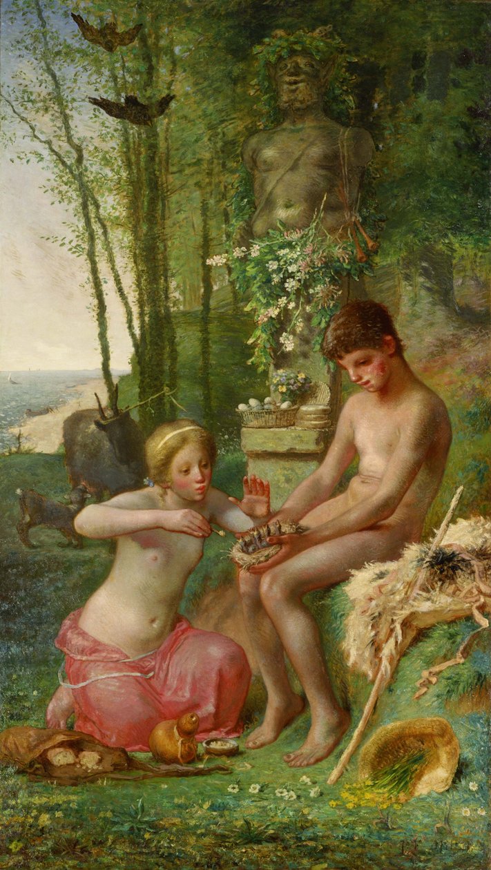 Lente (Daphnis en Chloë) door Jean Francois Millet