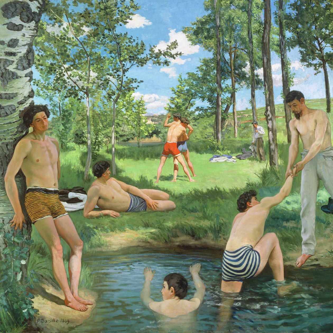 Zomerscène door Jean Frederic Bazille