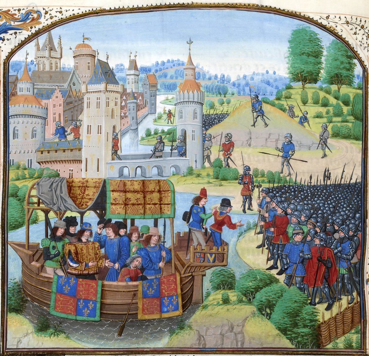 Jean Froissart, Kronieken, 154v, 12148 btv1b8438605hf336, gewas door Jean Froissart