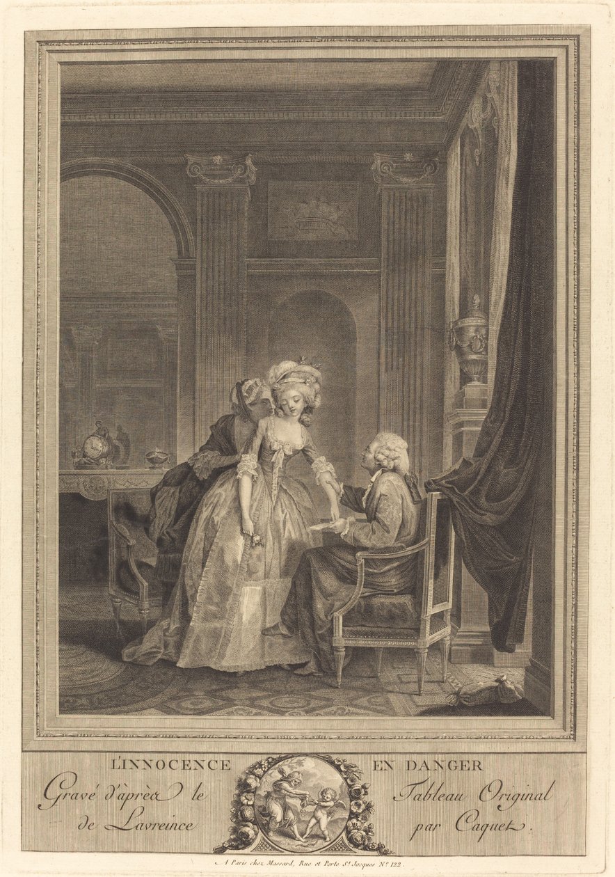 Het gevaar van onschuld door Jean Gabriel Caquet after Nicolas Lavreince