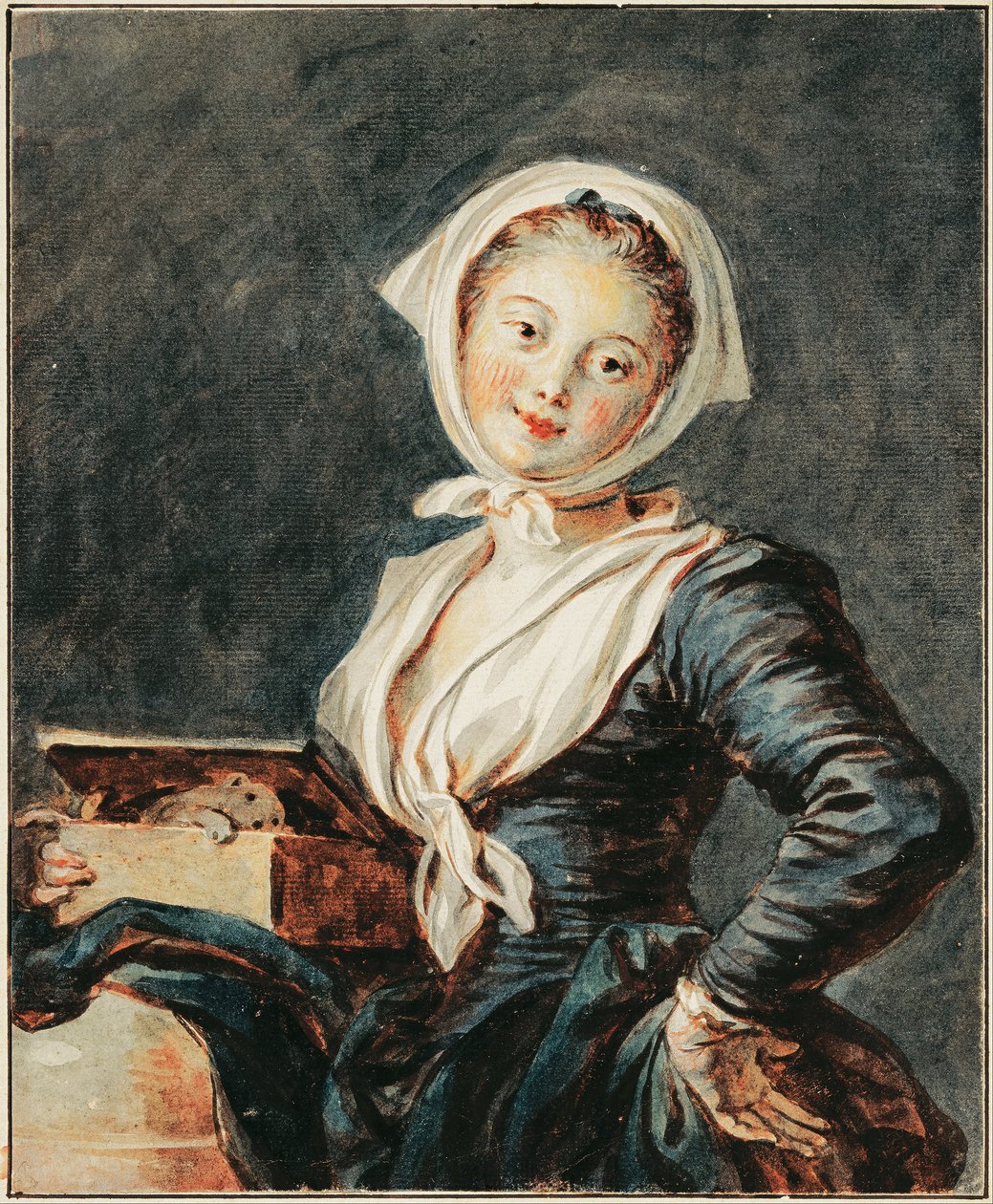 Het meisje met de marmot door Jean Honore Fragonard