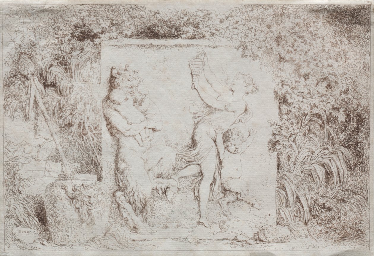 Bacchanaal door Jean Honore Fragonard