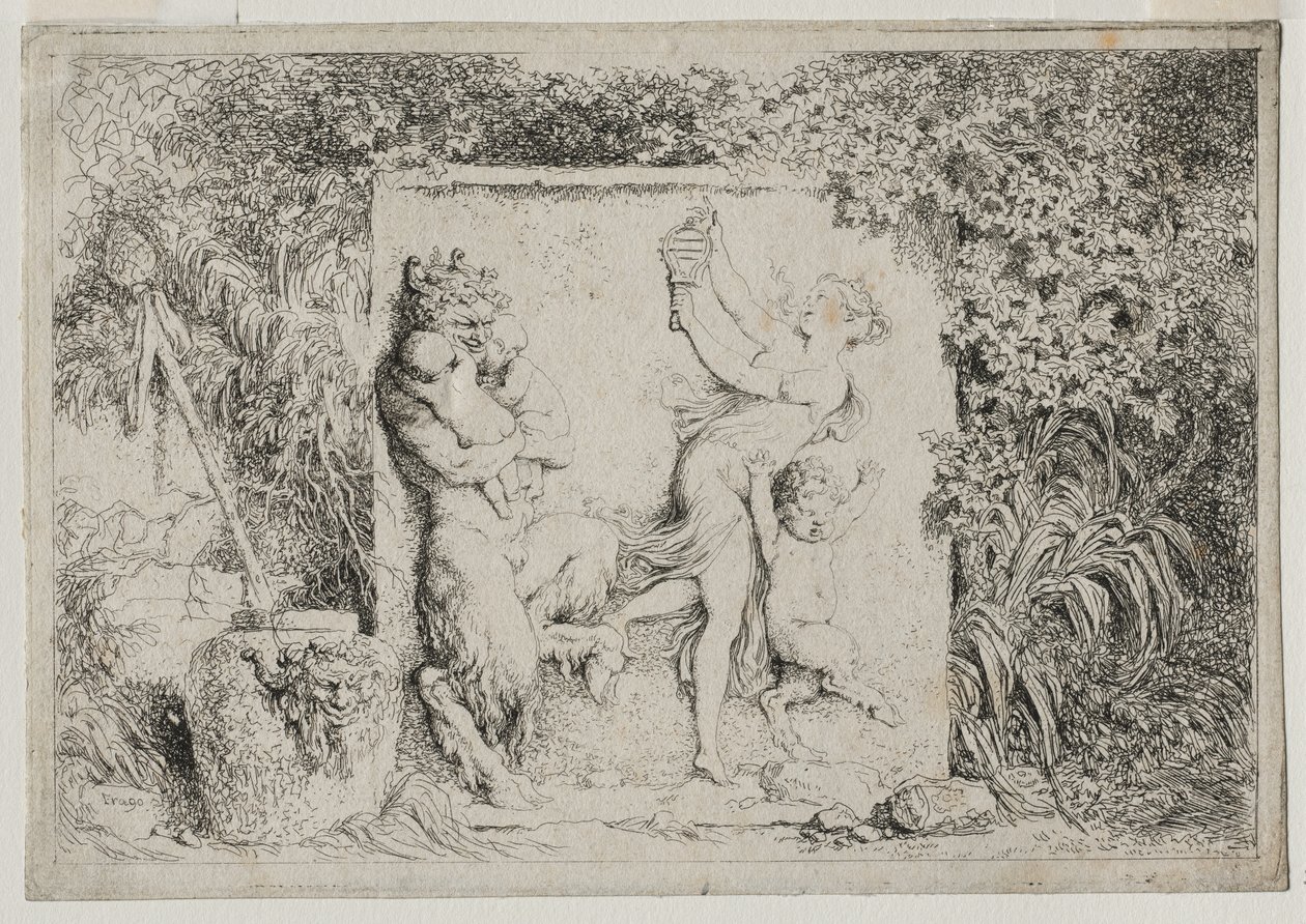Bacchanalen: De dans van de saters door Jean Honore Fragonard