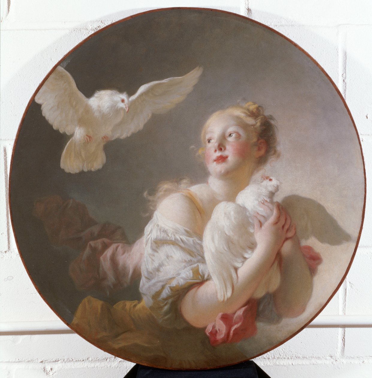 Meisje met een Duif door Jean Honore Fragonard