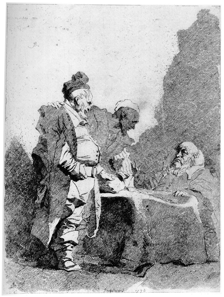 Les Traitants door Jean Honore Fragonard