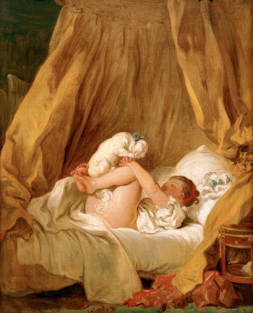 Meisje met Hond door Jean Honore Fragonard