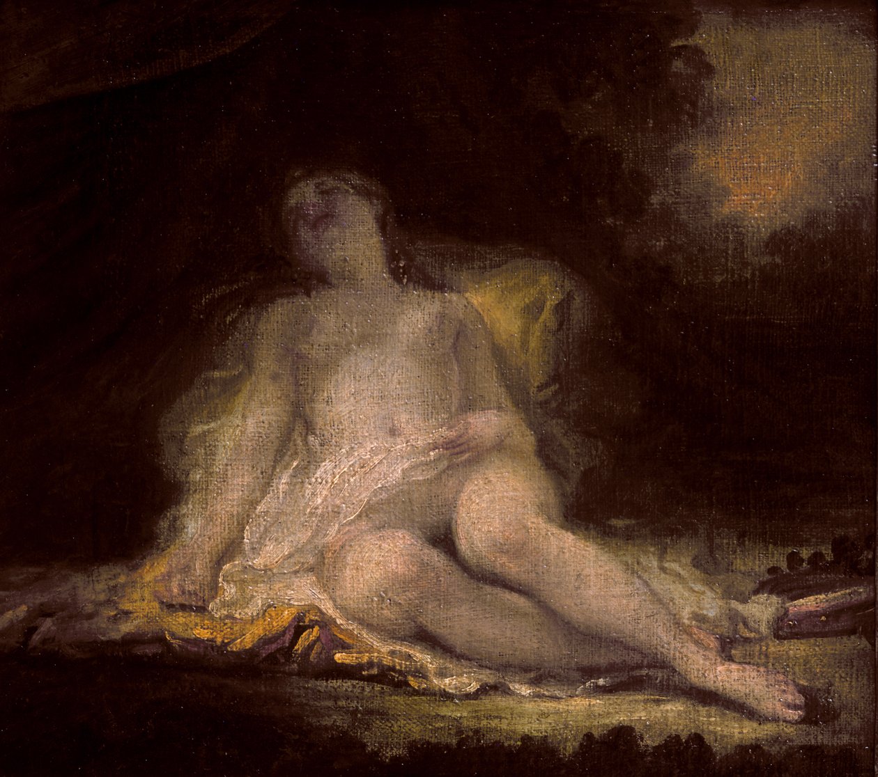 Slapende Bacchante door Jean Honore Fragonard