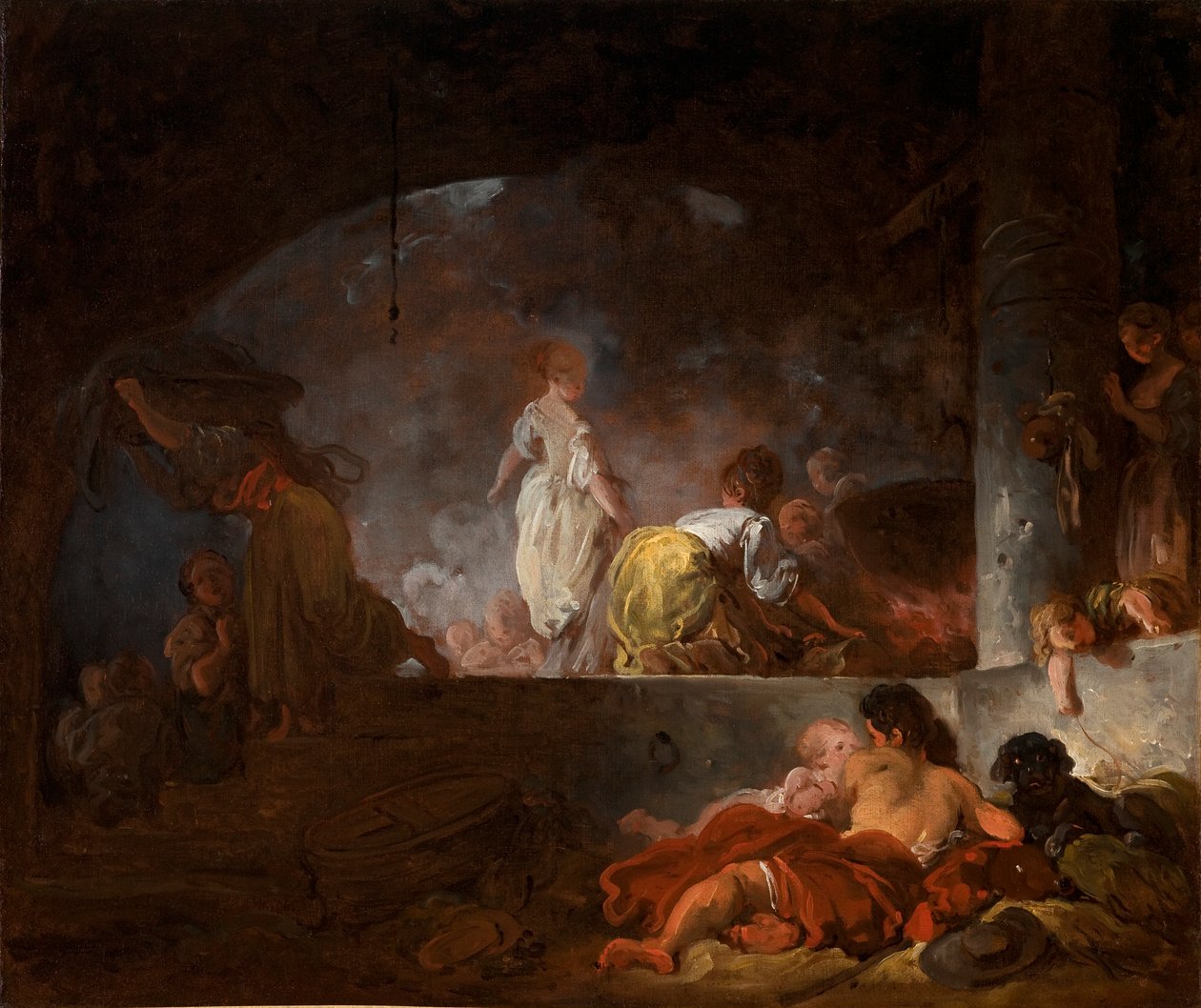 De Wasvrouwen door Jean Honore Fragonard