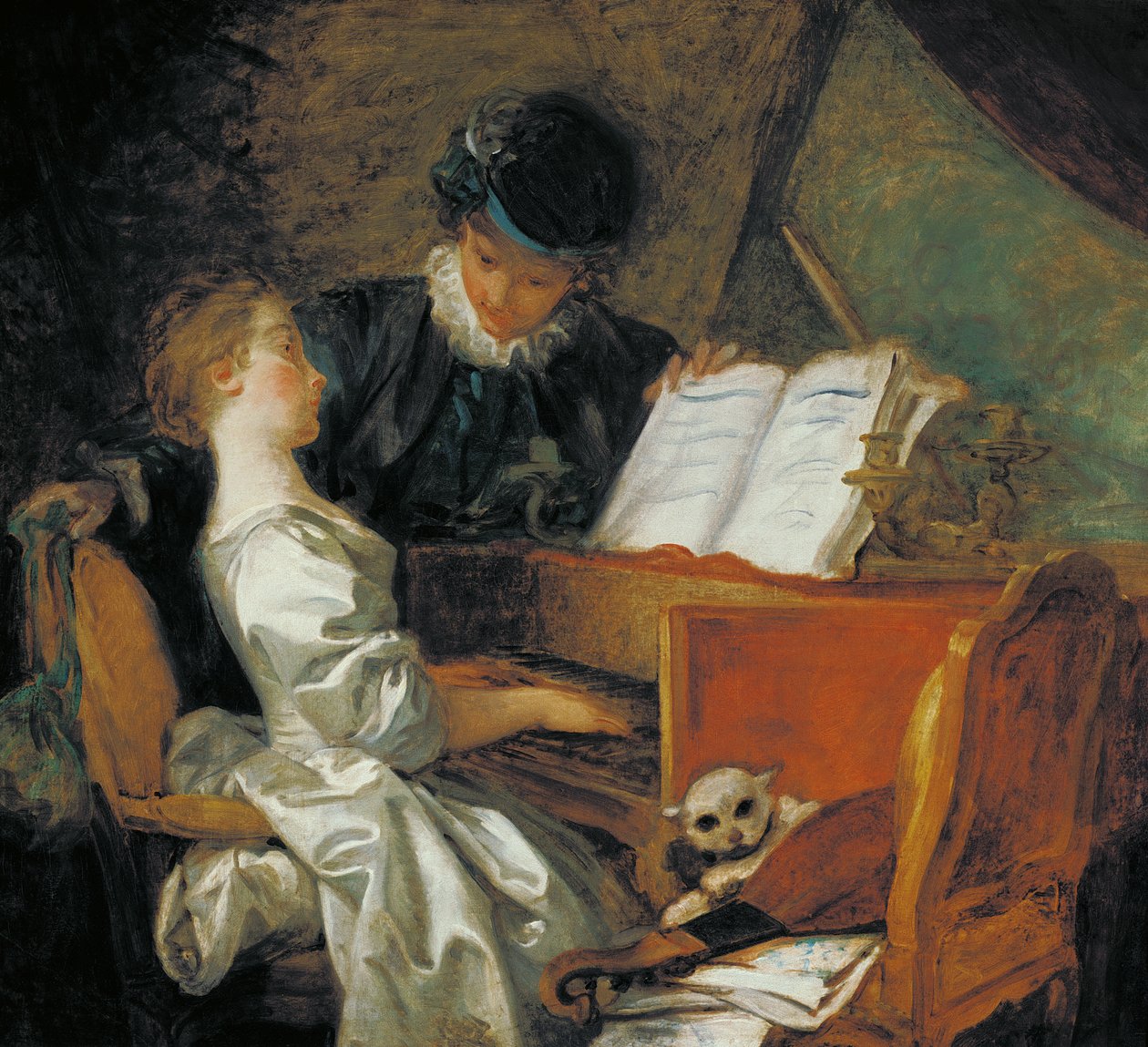 De Muziekles door Jean Honore Fragonard