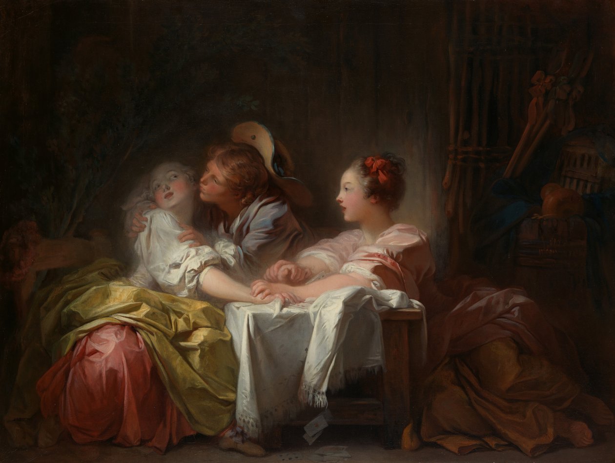 De Gestolen Kus, c.1760 door Jean Honore Fragonard