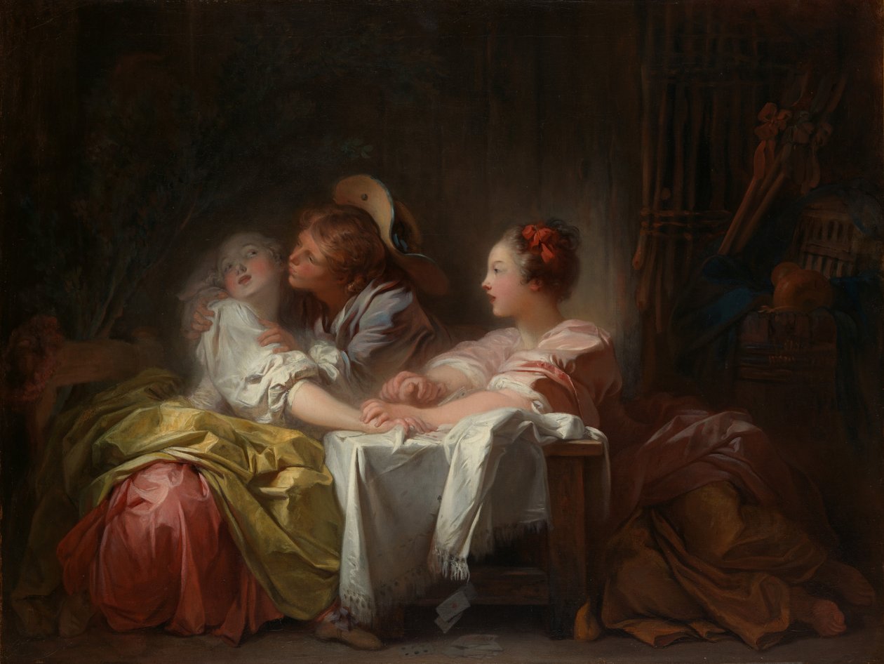 De Gestolen Kus, ca. 1760 door Jean Honore Fragonard