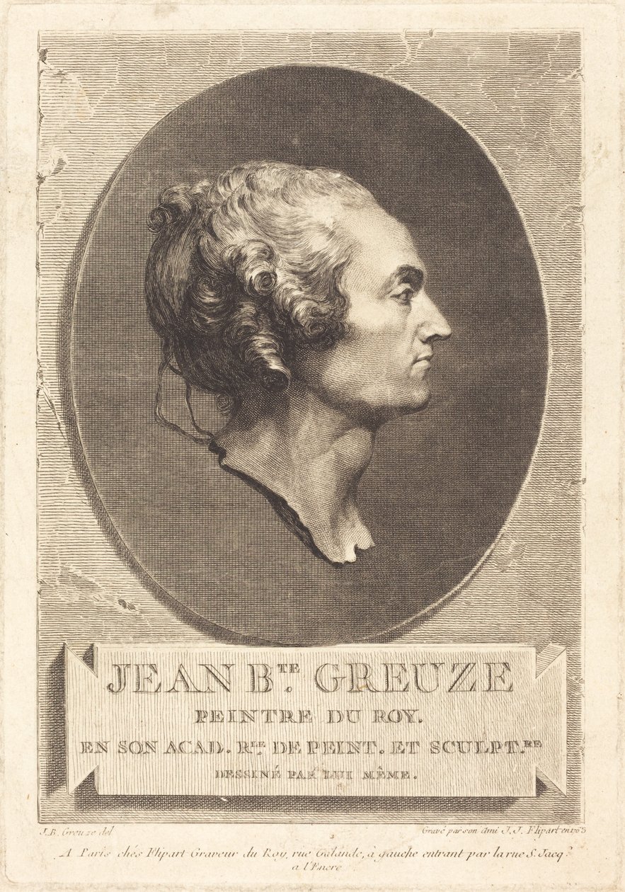 Jean-Baptiste Greuze door Jean Jacques Flipart after Jean Baptiste Greuze