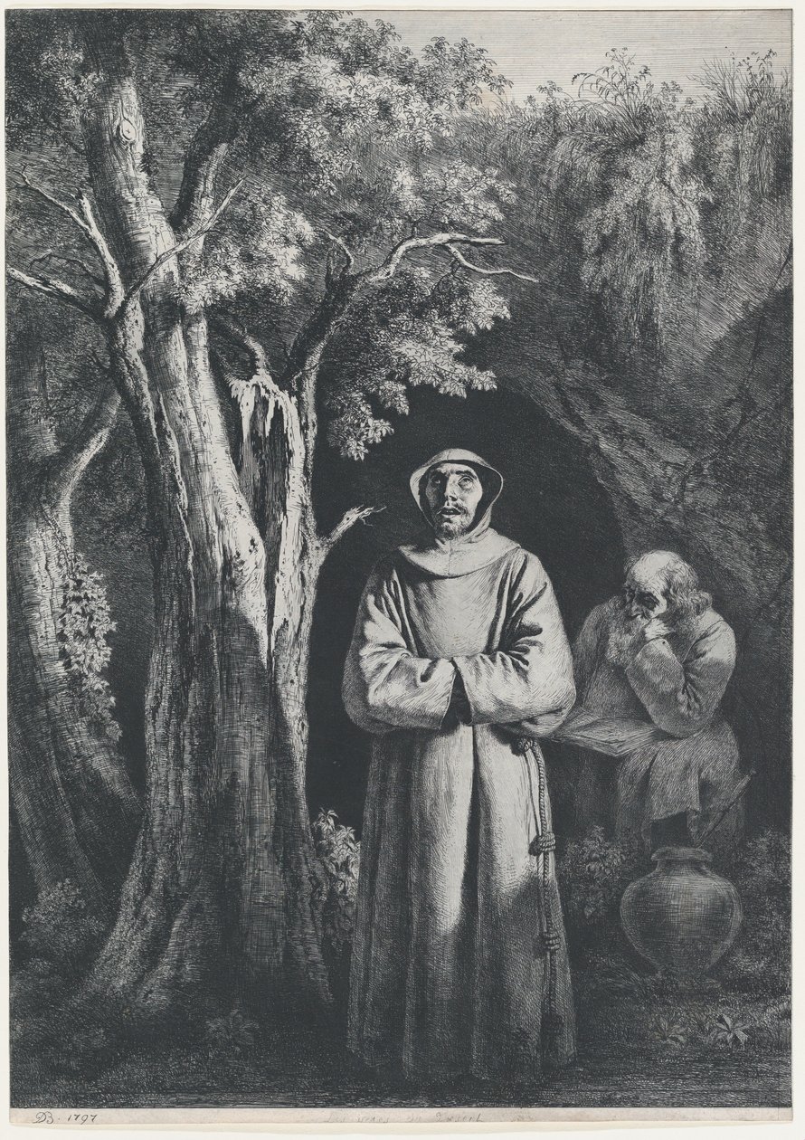 Monniken in de woestijn door Jean Jacques de Boissieu