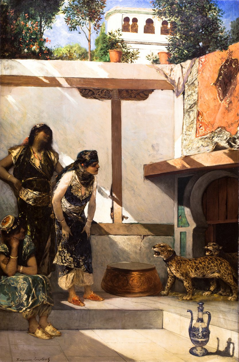 Binnenplaats van het paleis van de sultan door Jean Joseph Benjamin Constant