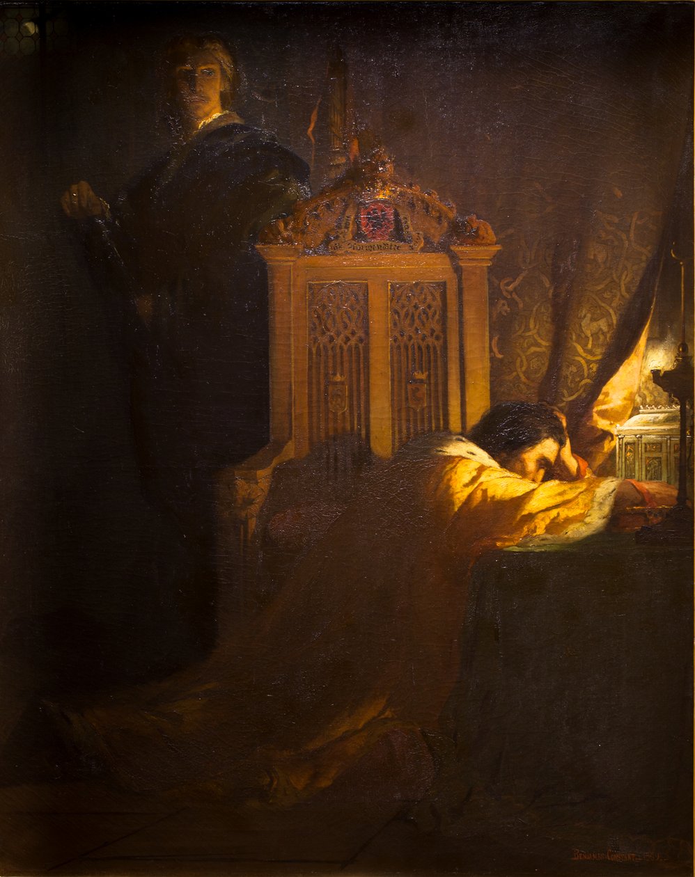 Hamlet en de koning door Jean Joseph Benjamin Constant
