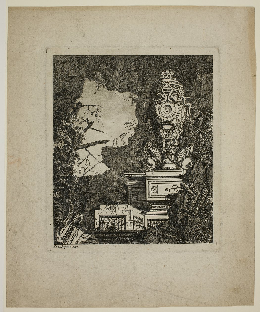 Antiek Ruïnebeeld door Jean Laurent Legeay