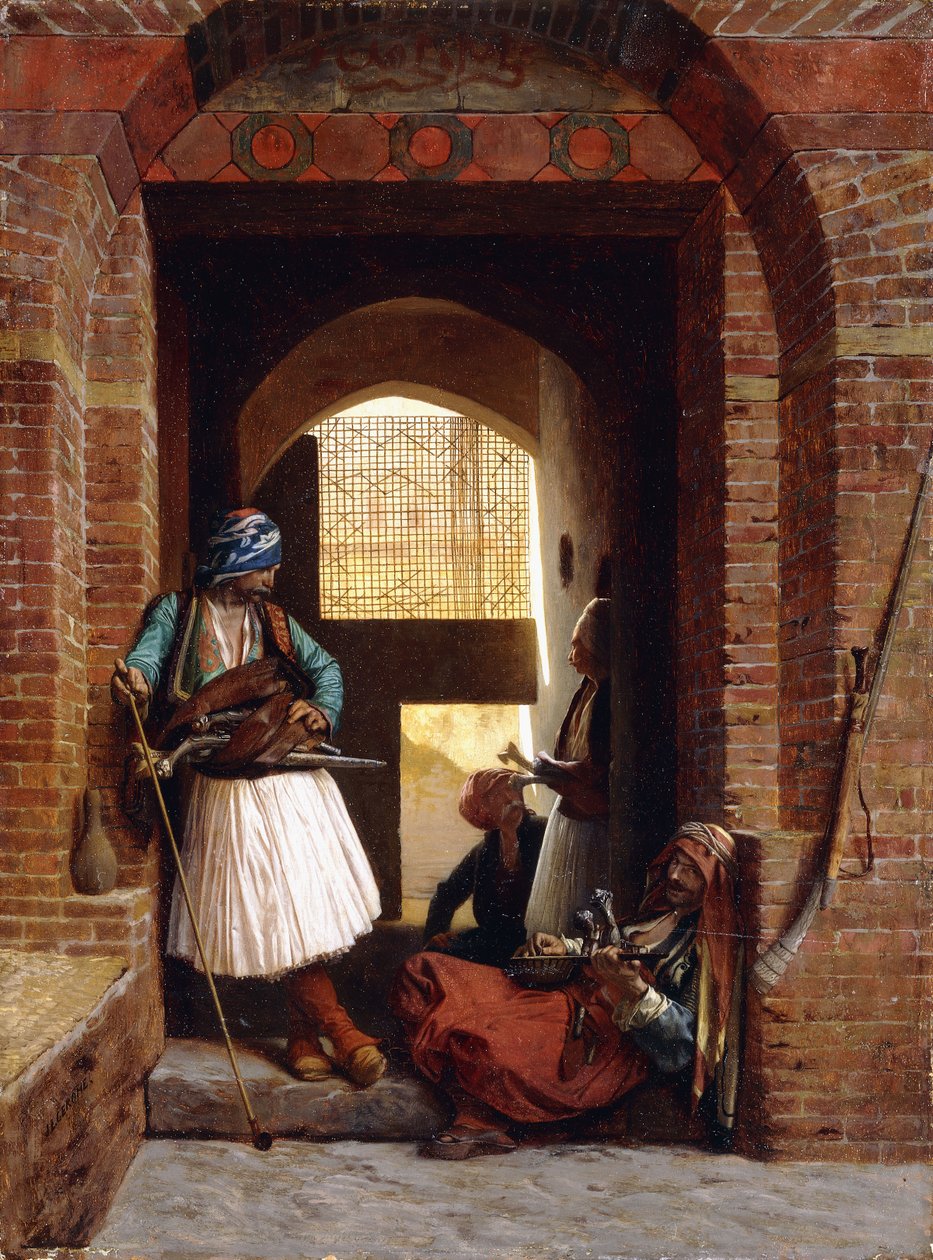 Arnaut lijfwachten in Caïro, 1861 door Jean Leon Gerome