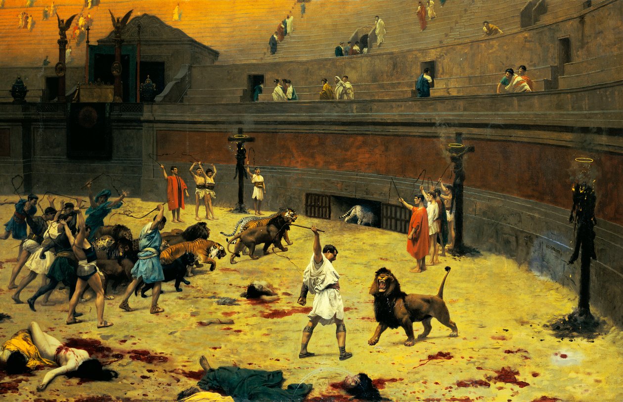 De Terugtrekkende Leeuwen, 1902 door Jean Leon Gerome