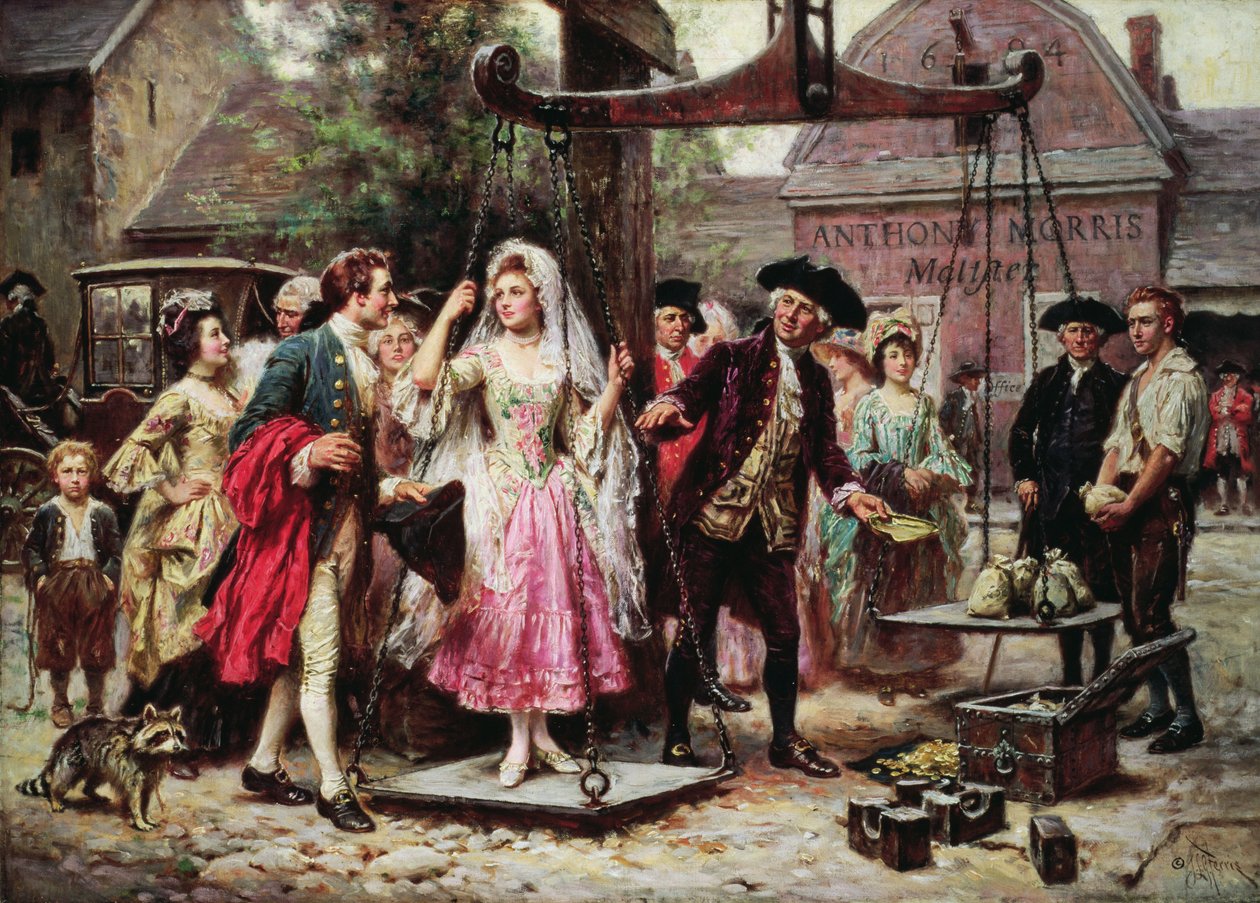 Haar gewicht in goud door Jean Leon Gerome Ferris