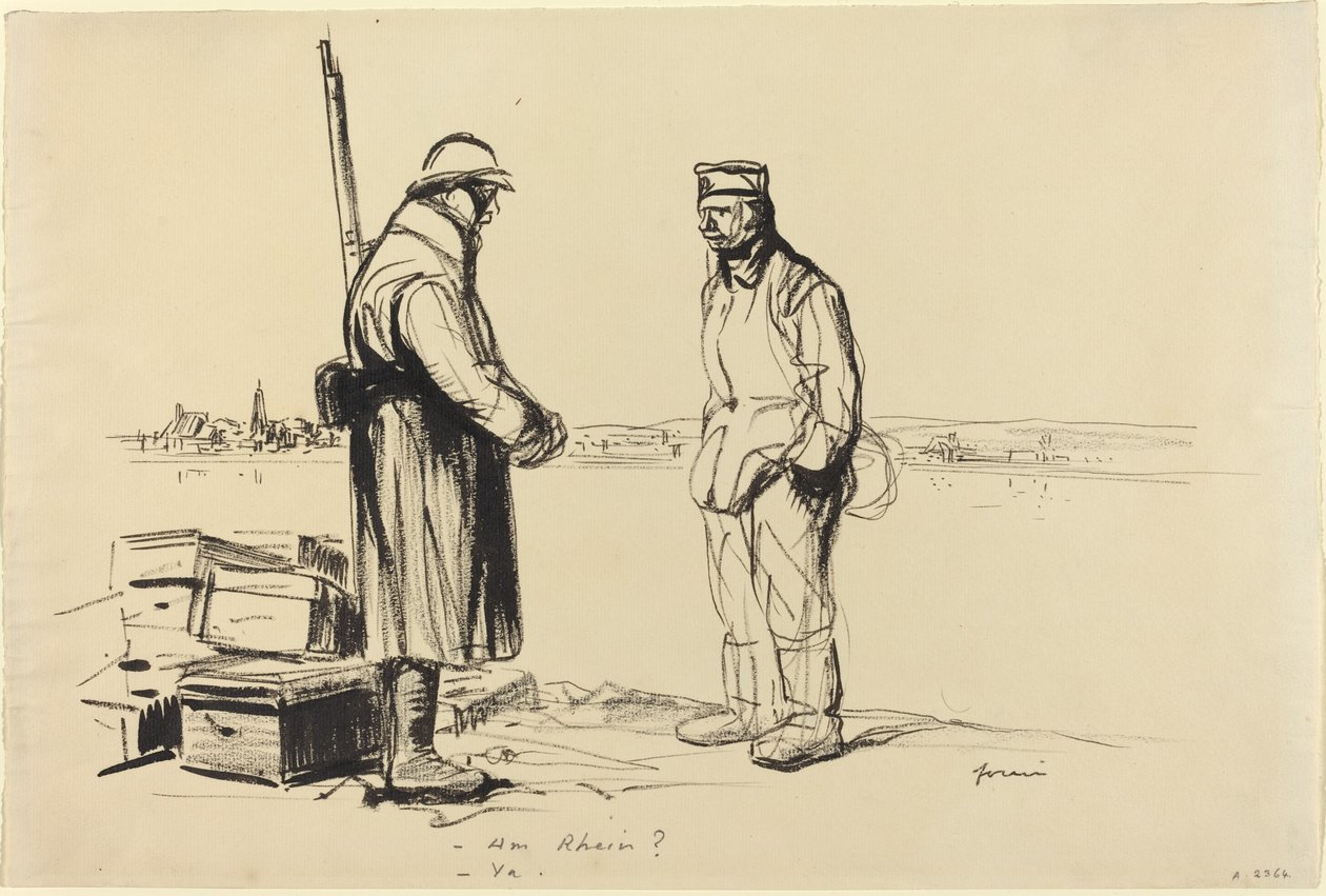 -Aan de Rijn? -Ja. door Jean Louis Forain