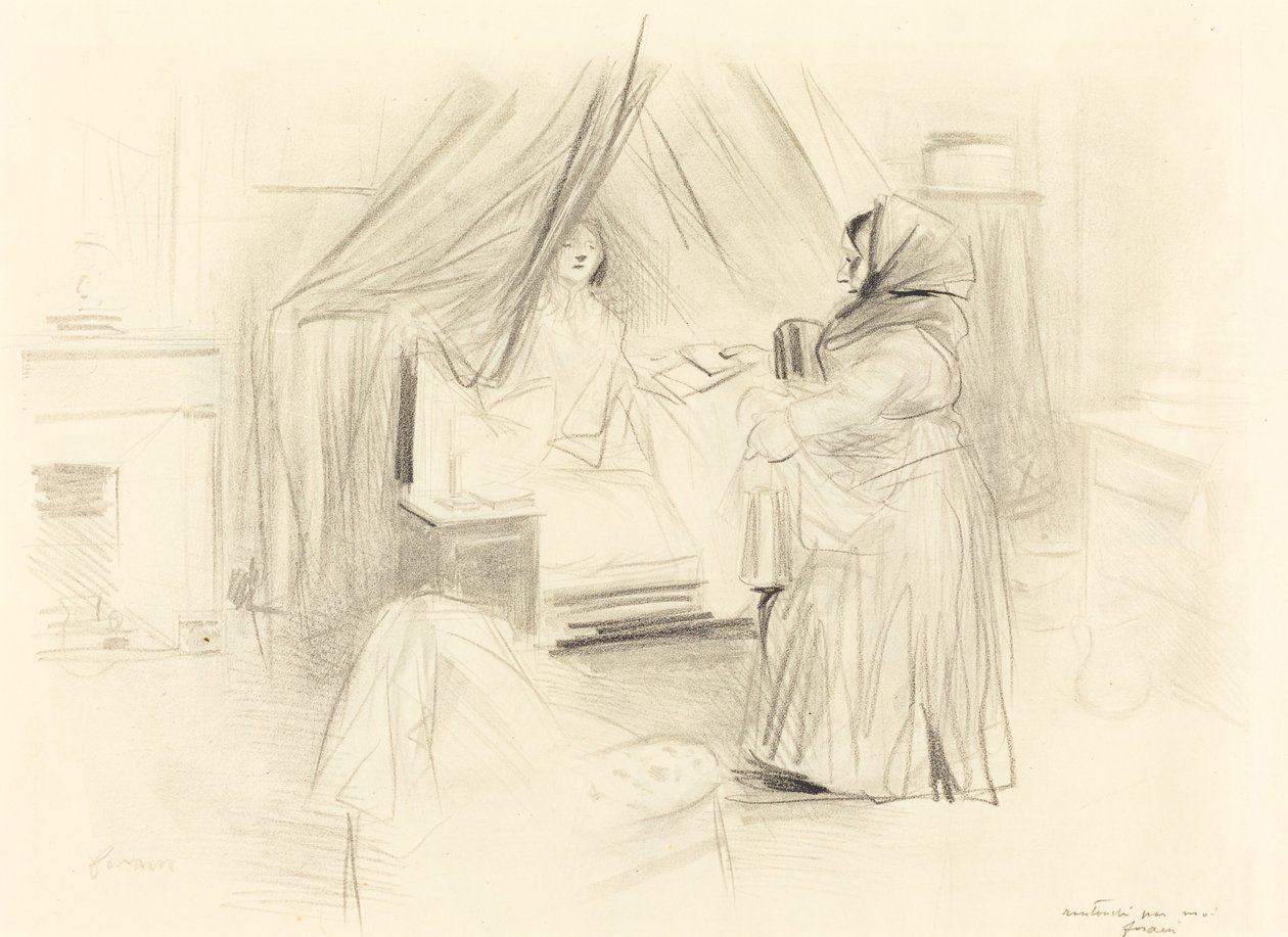 Ontbijt (horizontale plaat) door Jean Louis Forain