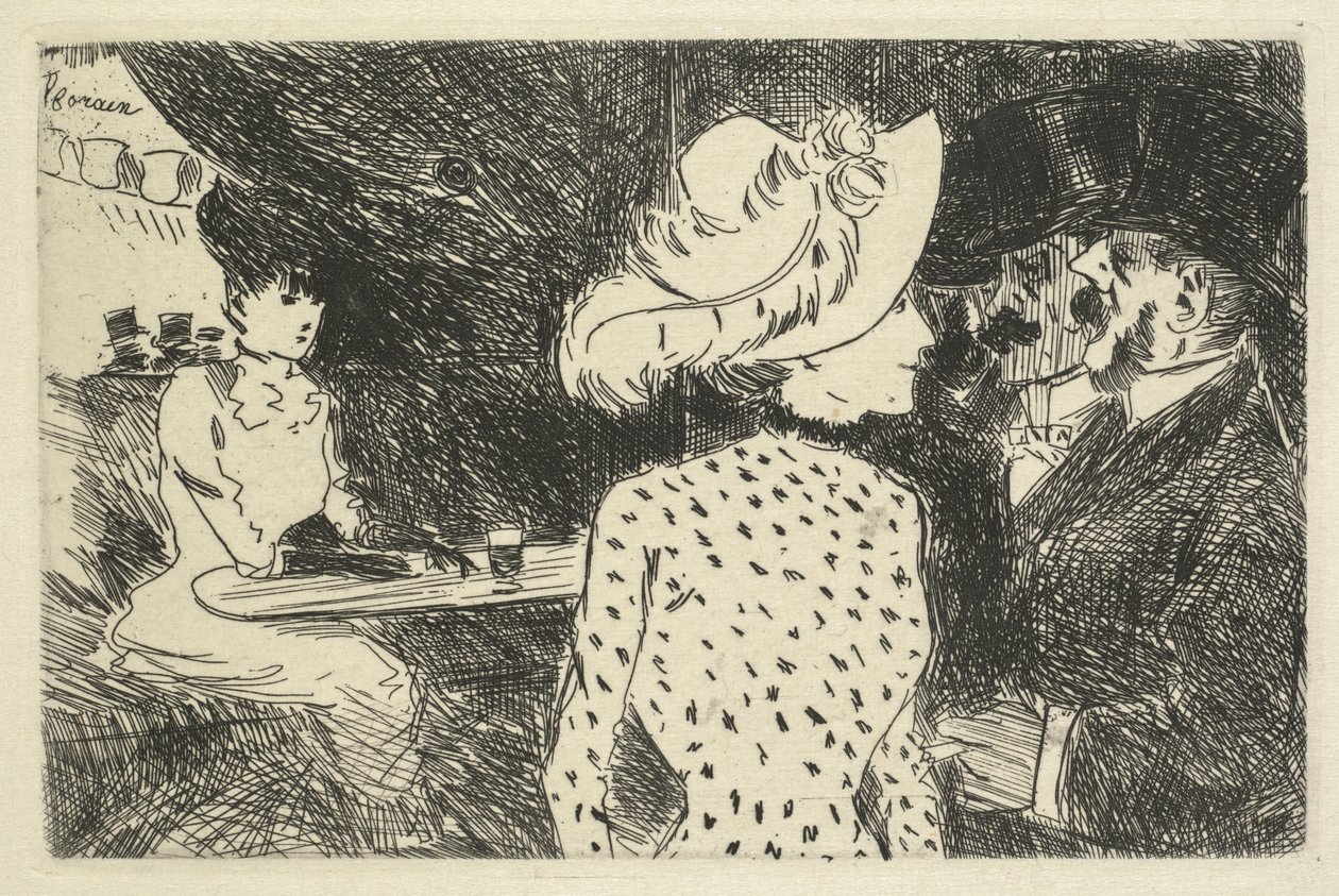 Caféscène beschrijvend, 1880-1886 door Jean Louis Forain