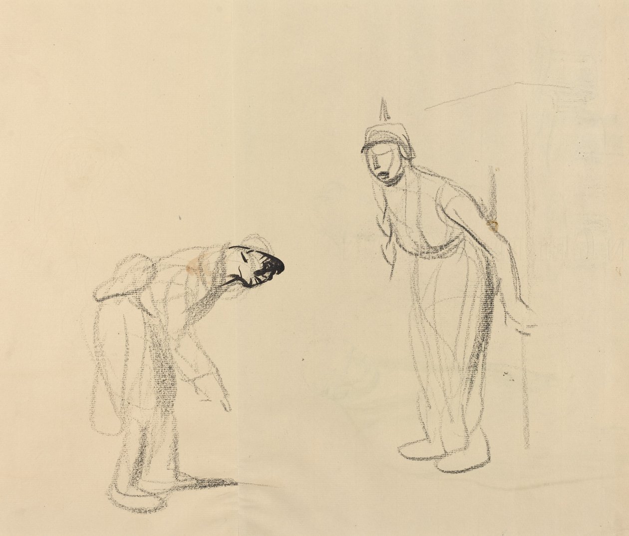 Het Verstoppen van de "louis" (verso) door Jean Louis Forain