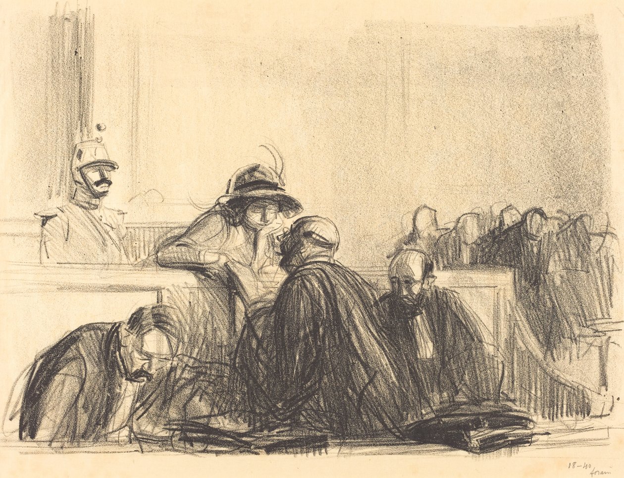 Advocaat in gesprek met zijn cliënt door Jean Louis Forain