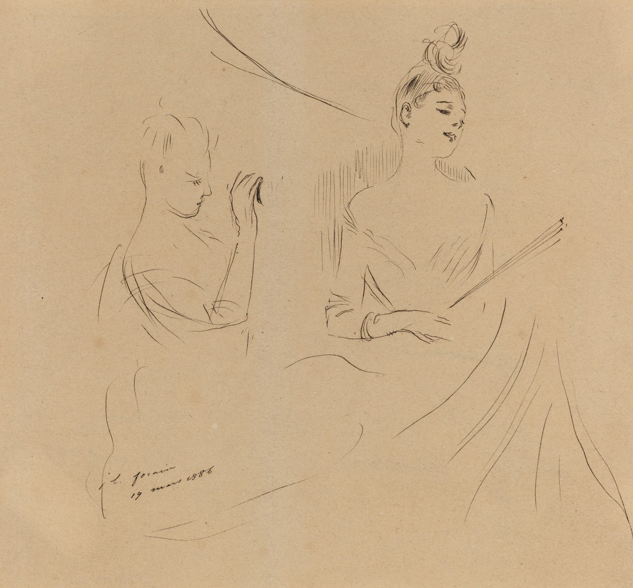 Twee Dames in een Loge door Jean Louis Forain