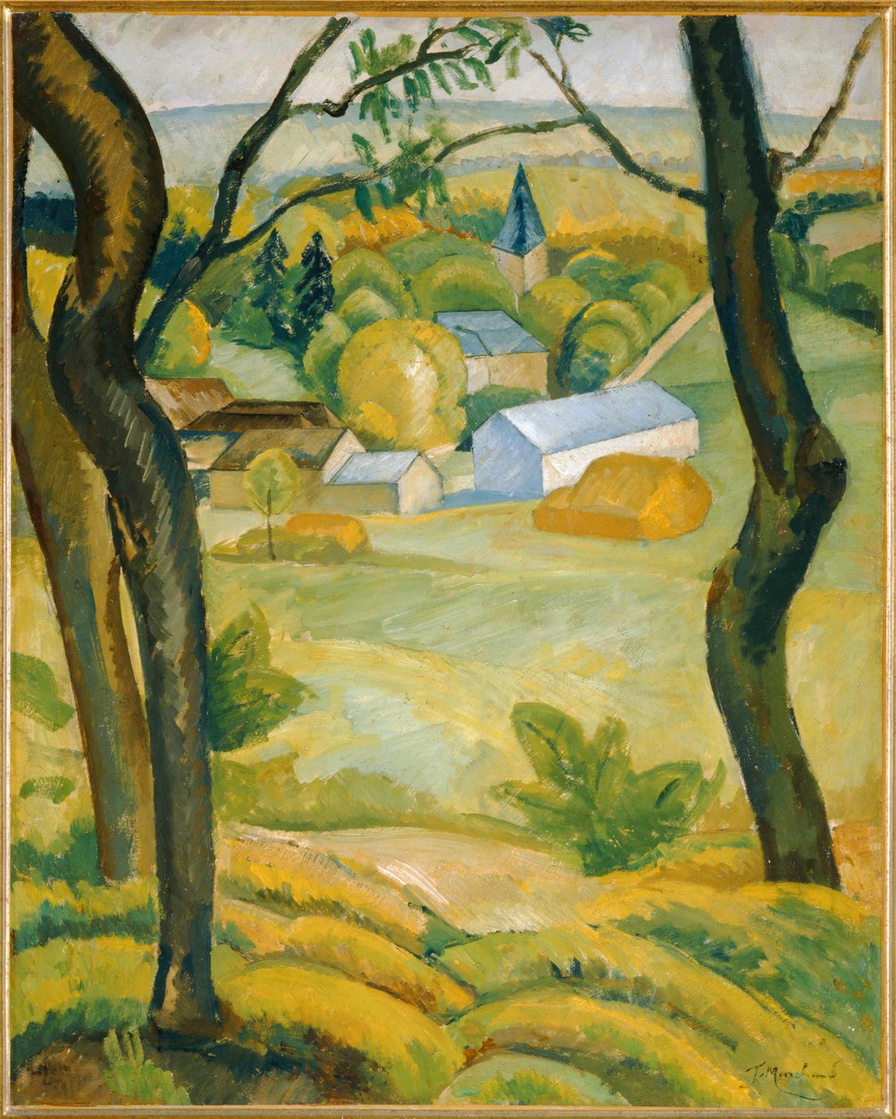Villepreux ... (schilderij op doek) door Jean Marchand