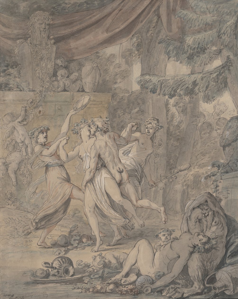 Bacchanaal, 1767 door Jean Michel Moreau