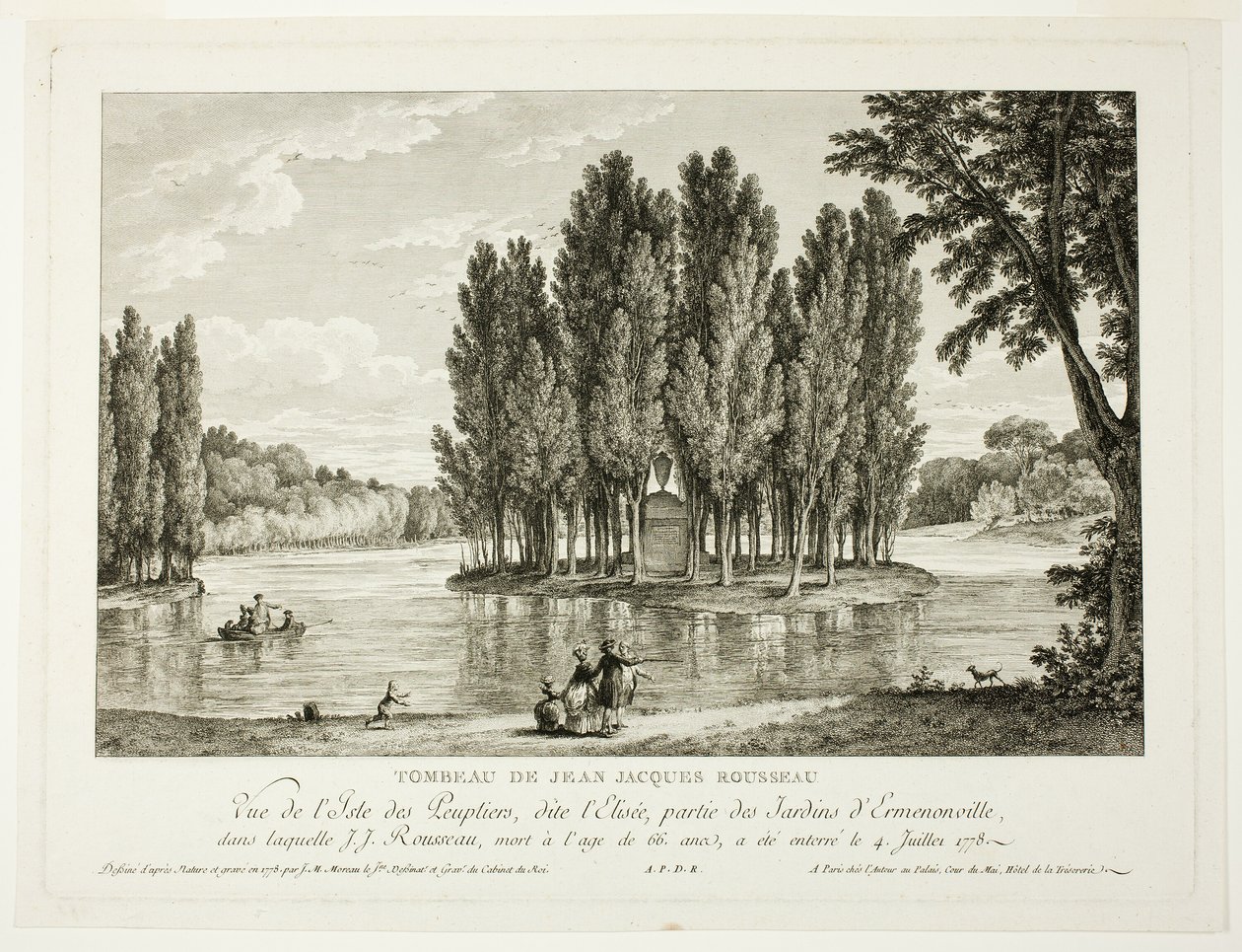 Graf van Jean Jacques Rousseau door Jean Michel Moreau