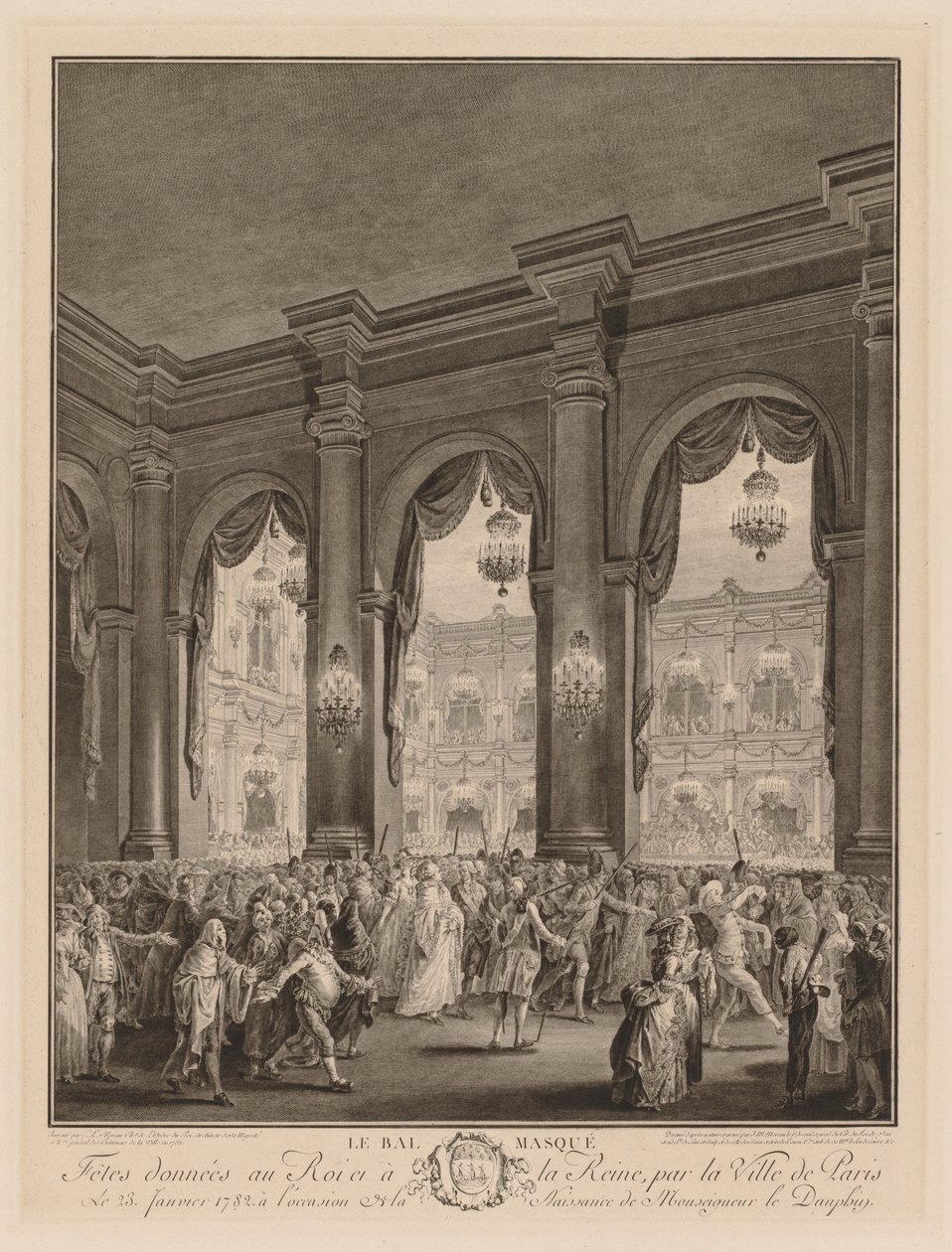 Het Gemaskerde Bal door Jean Michel the Younger Moreau