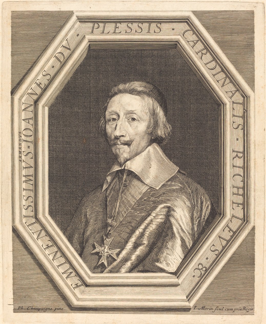 Kardinaal Richelieu door Jean Morin after Philippe de Champaigne