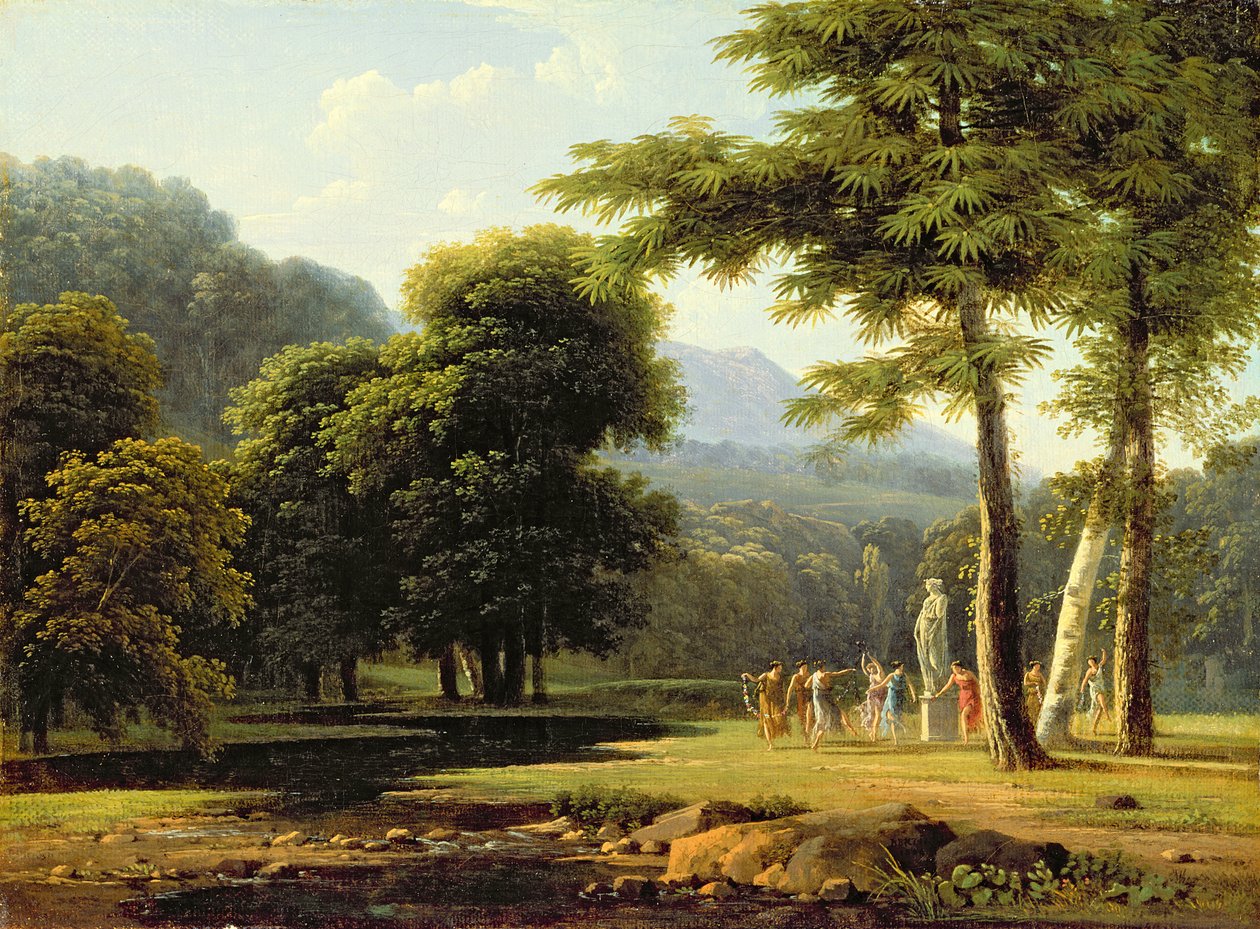 Landschap door Jean Victor Bertin