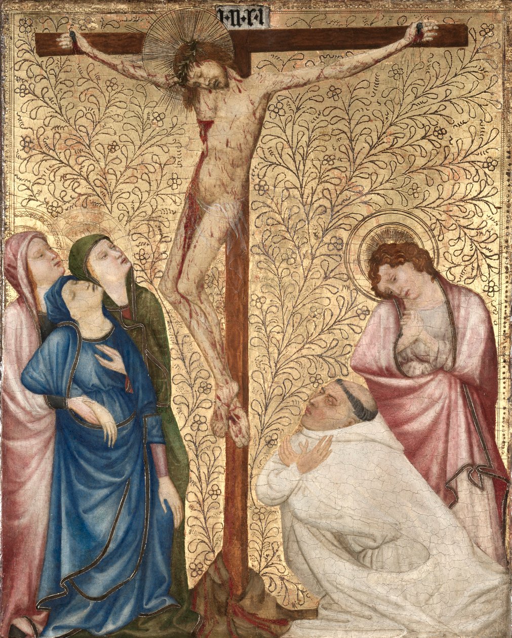 Calvarie met een kartuizer monnik, 1389-1395 door Jean de Beaumetz
