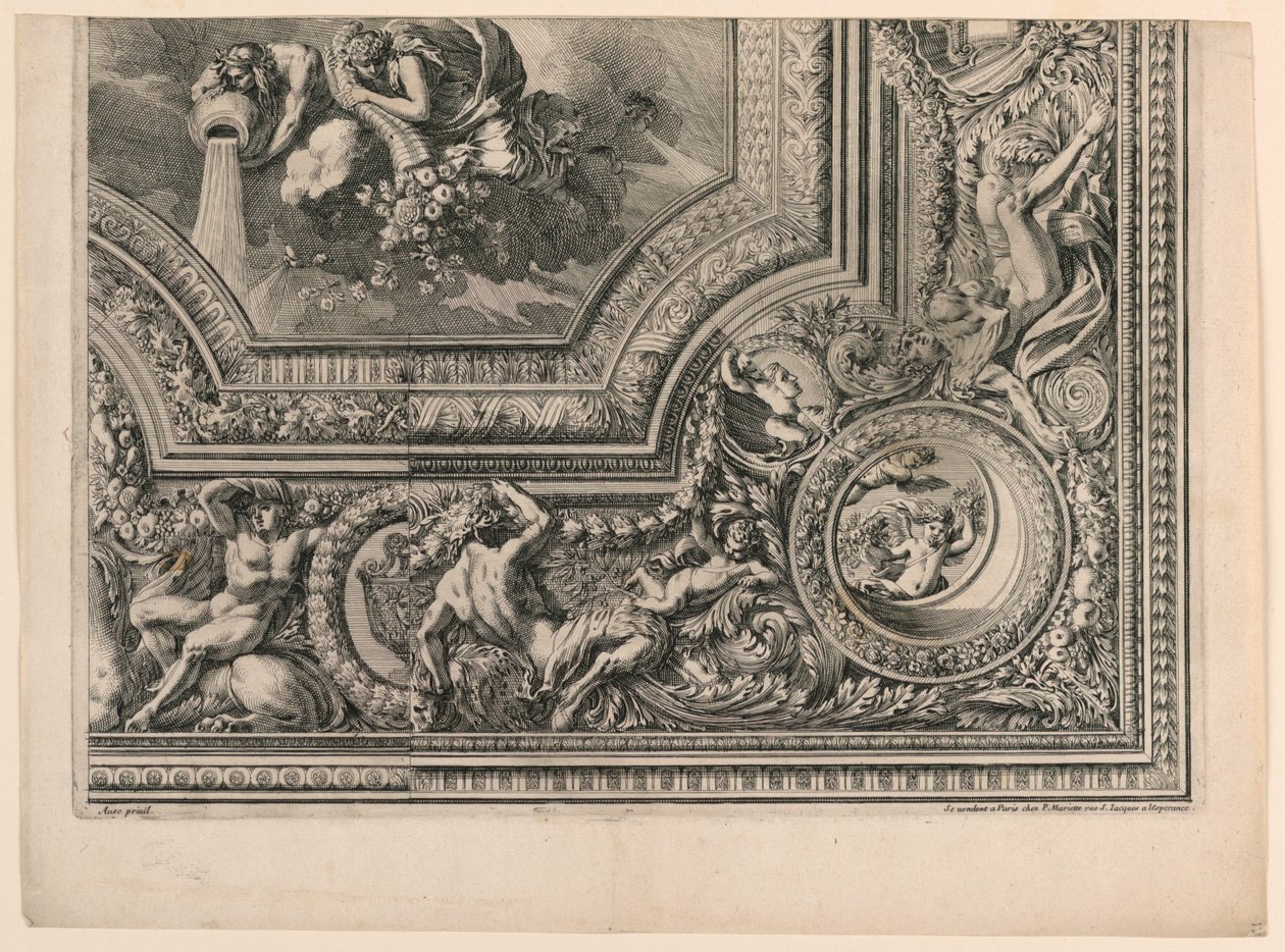 Plafond, uit "Grands Carts de Plafons" door Jean le Pautre