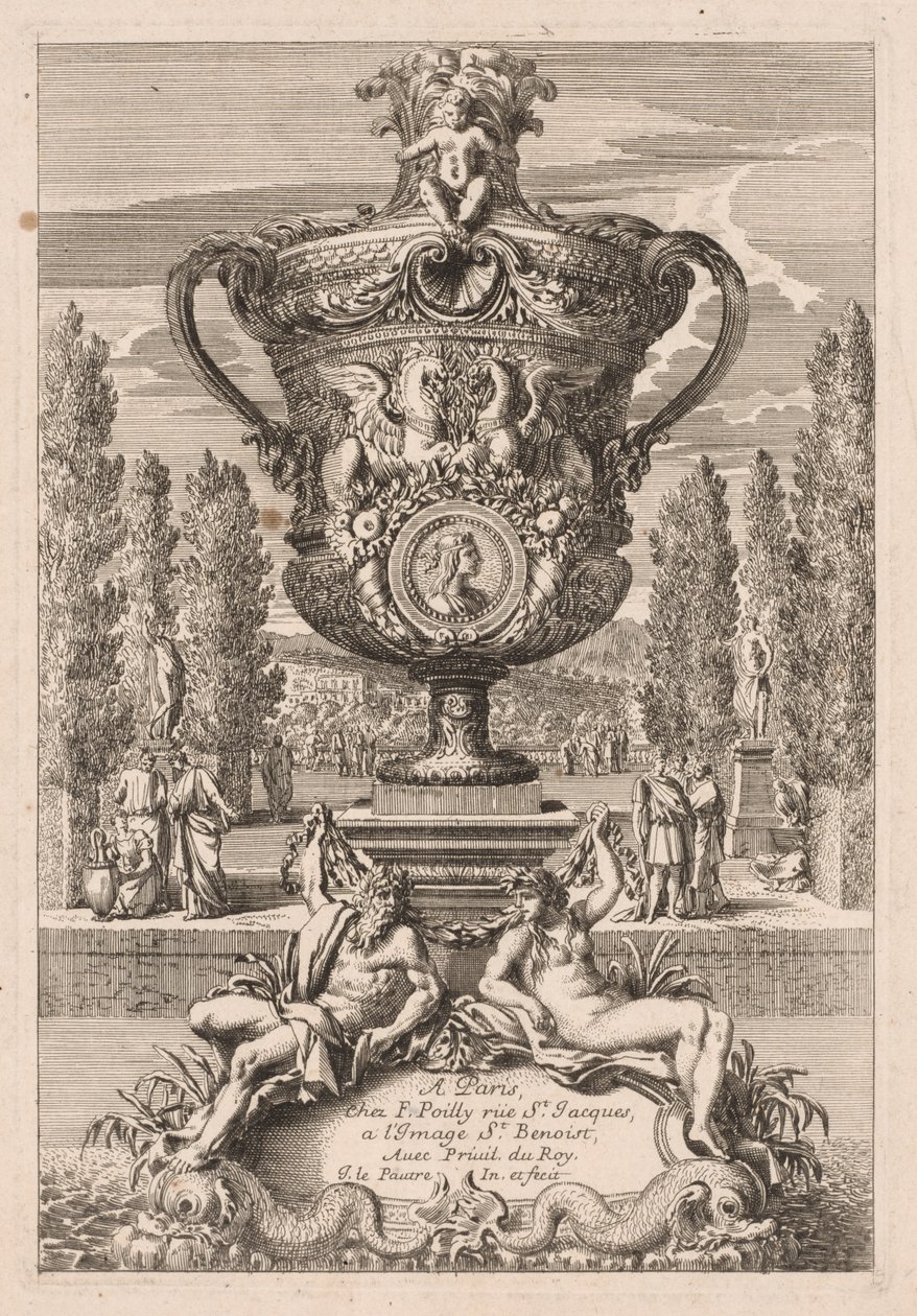 Decoratieve Urn door Jean le Pautre