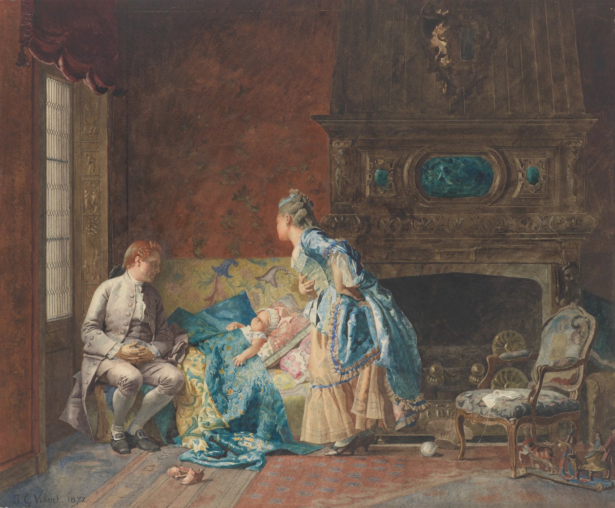 De Eerste Baby door Jehan Georges Vibert
