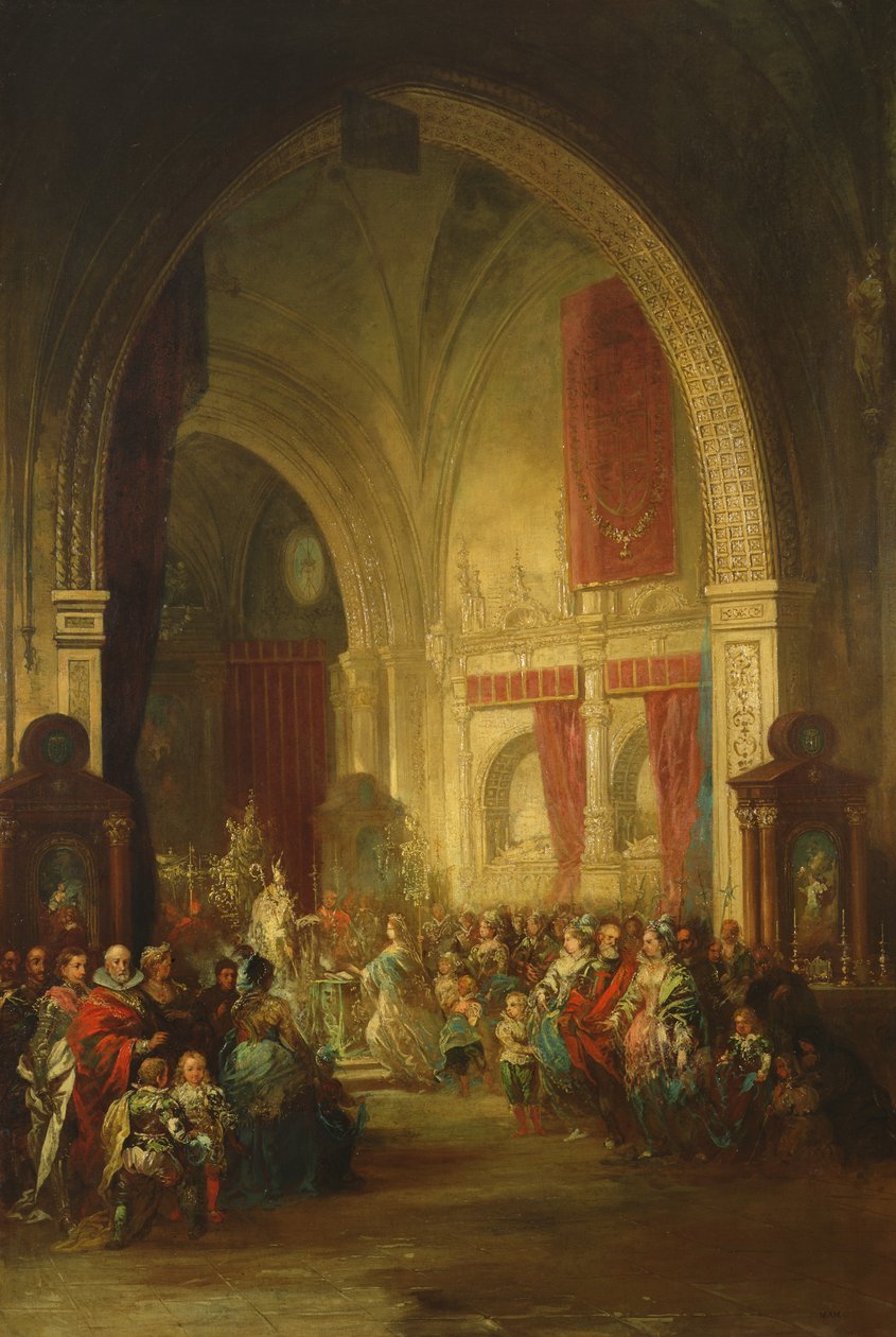 Interieur van de kathedraal van Toledo door Jenaro Pérez Villaamil