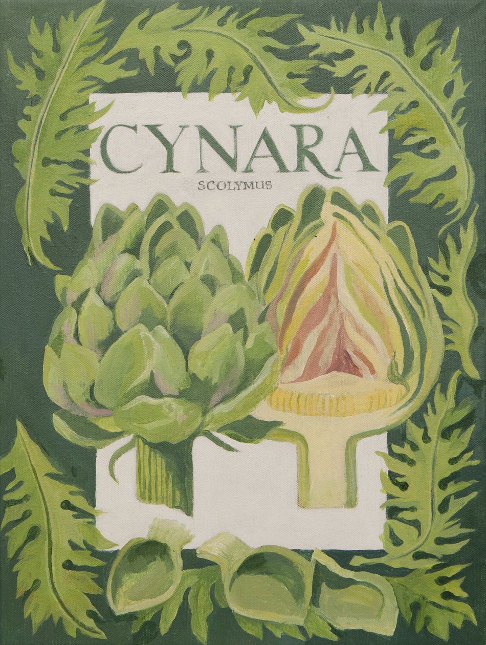 Cynara (artisjok) (acryl) door Jennifer Abbott