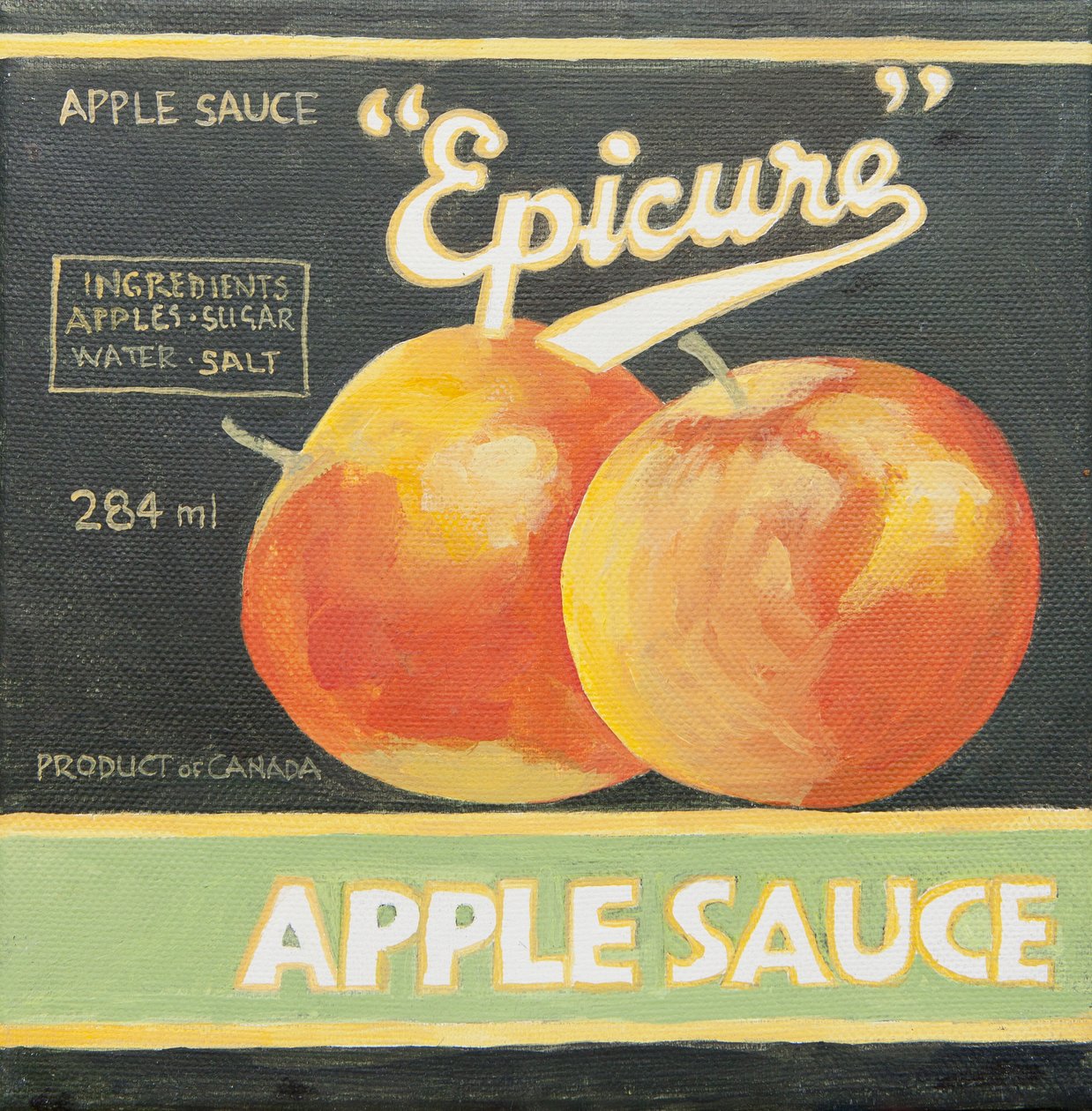 Epicure appelmoes blik etiket (acryl) door Jennifer Abbott
